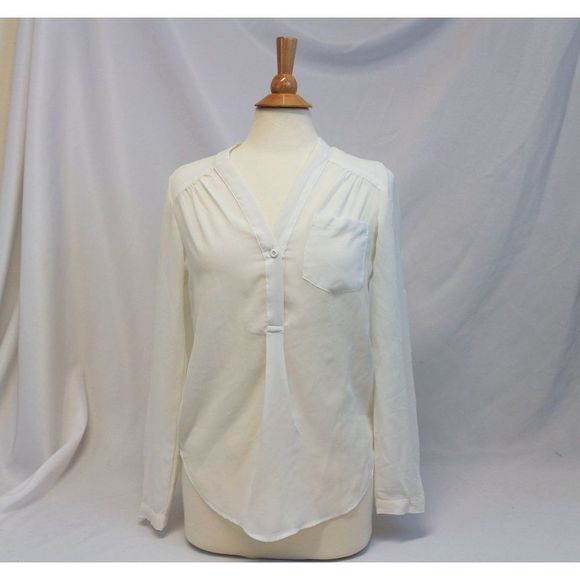 Alloy White Sheer Hi Lo Blouse Size S - Picture 1 of 6